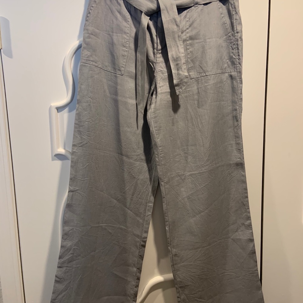 Gray linen pants